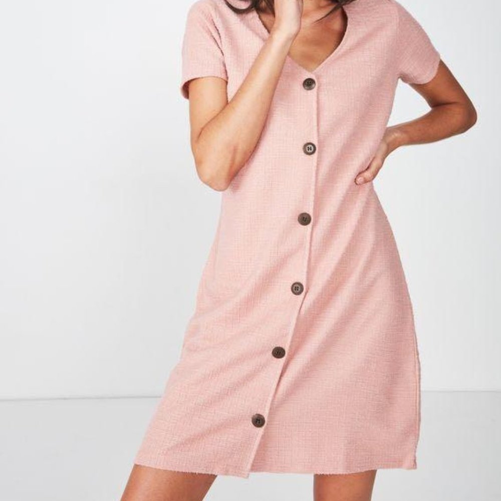 Pink Button Down Dress